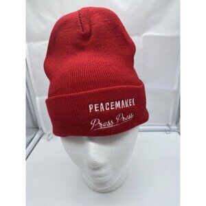 Peacemaker Press Press Red Stocking Cap Beanie Hat Winter Acrylic 100 Fearless